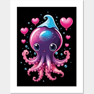 watercolor octopus graphic Posters and Art